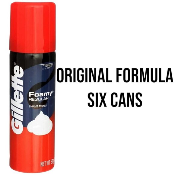 Gillette FOAMY Regular Shave Foam Original Formula Shaving Cream Travel 2 oz - Picture 1 of 4
